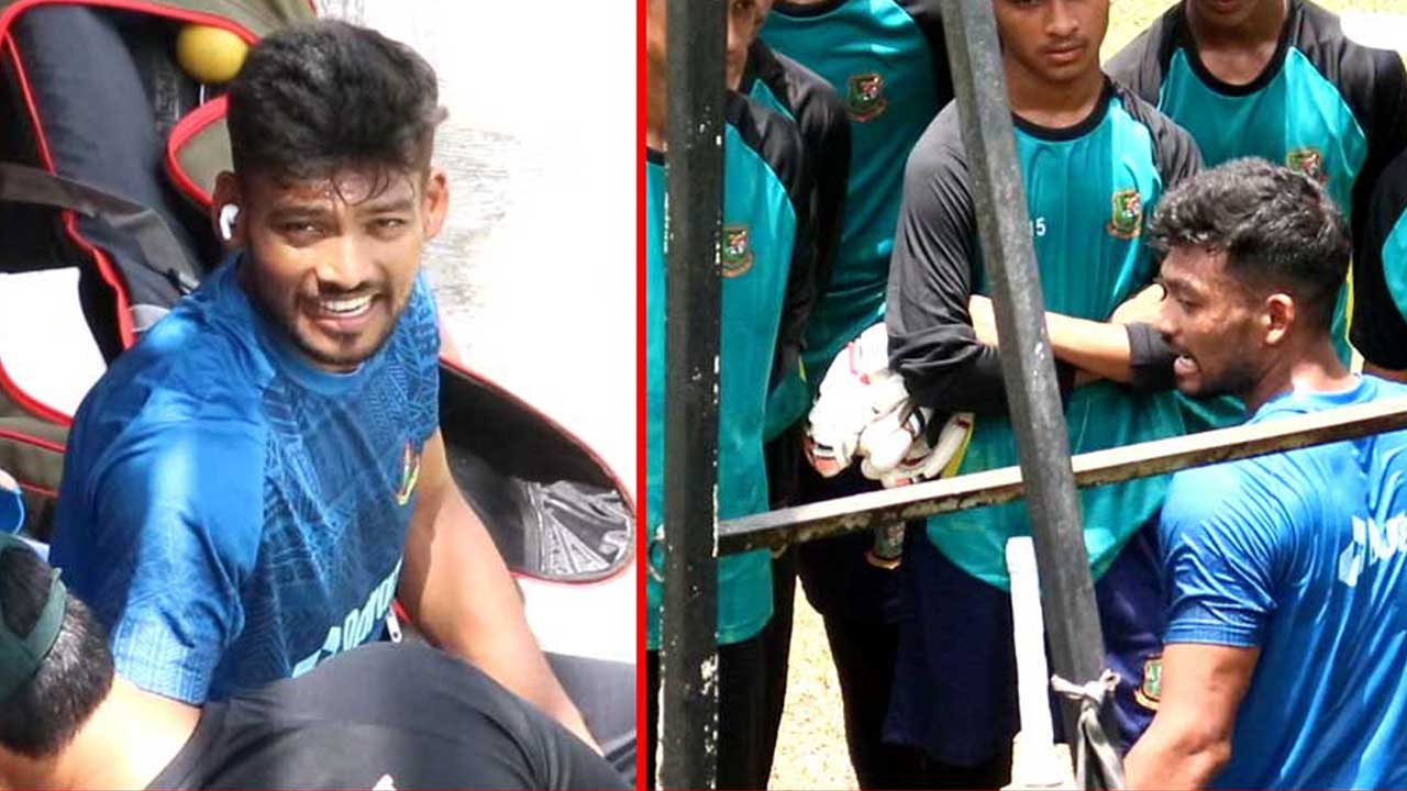 শান্তর সাথে অনুশীলনে বাংলাদেশ আন্ডার ১৫ দল।