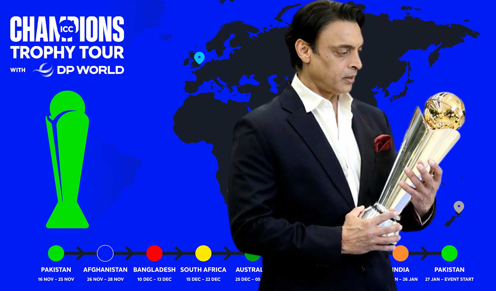 চ্যাম্পিয়ন্স ট্রফির গ্লোবাল ট্রফি ট্যুর আয়োজন আইসিসির৷